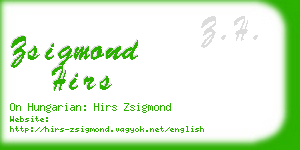 zsigmond hirs business card